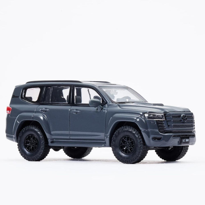MASSDI 1:64 Black Titan Grey Toyota LC300 Die-Cast Model Front View