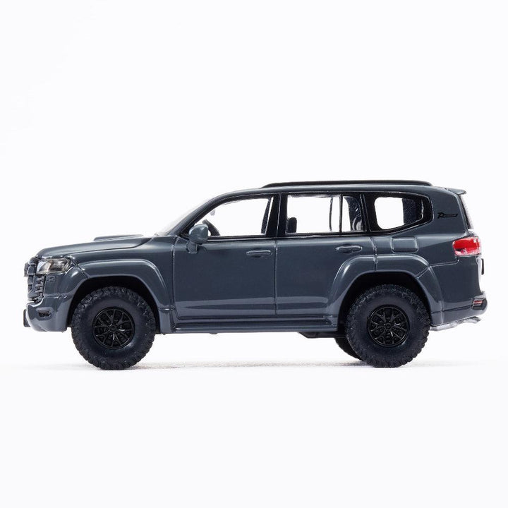 MASSDI 1:64 Black Titan Grey Toyota LC300 Die-Cast Model Front View