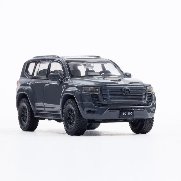 MASSDI 1:64 Black Titan Grey Toyota LC300 Die-Cast Model Front View